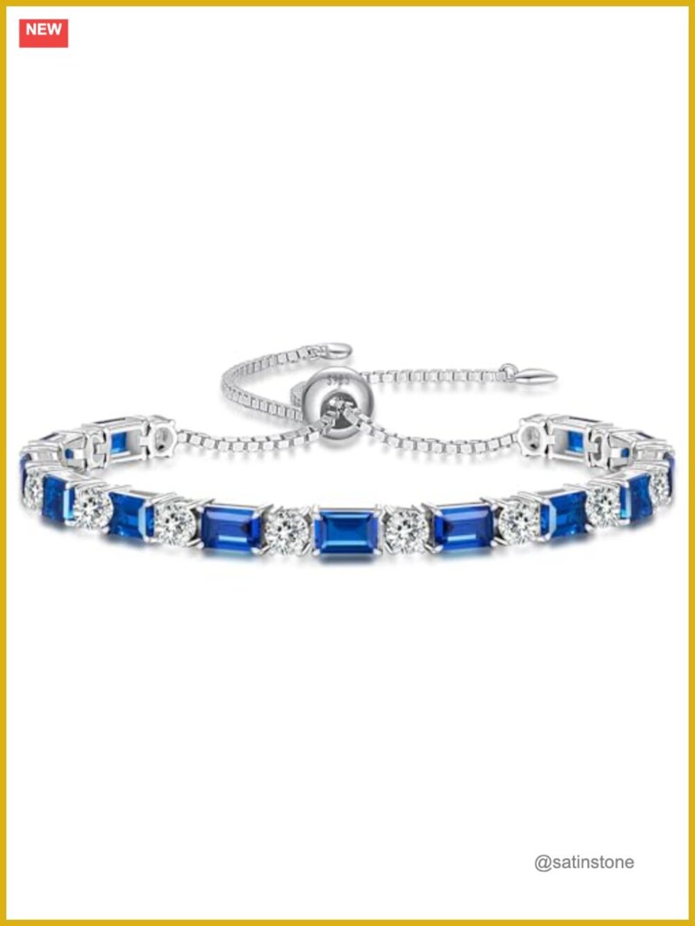 Sterling Silver Tennis Bracelet Adjustable 6-9 Inch Birthstone Jewelry